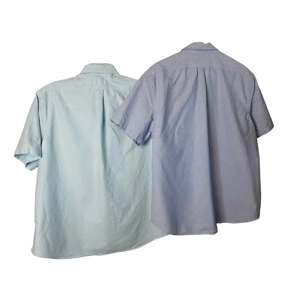 Polo Ralph Lauren Mens XXL Short Sleeve Chambray Shirt Bundle Green Blue Button